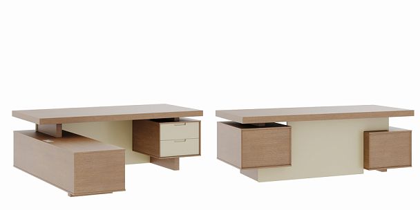 Стол письменный с тумбами Concept 220x204x76 дуб капучино - Вид 1