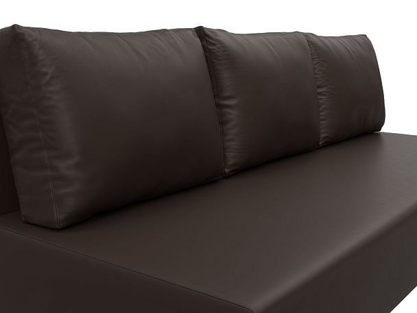 Диван прямой Лига-033 Экокожа коричневый - Вид 4