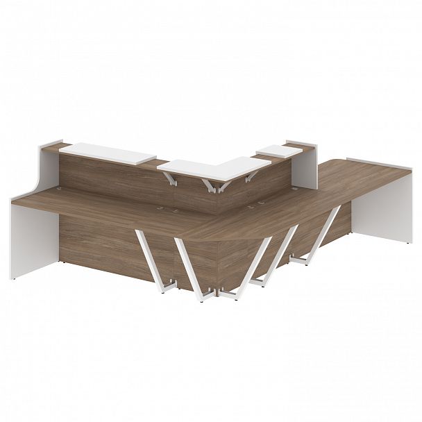 Ресепшн Г-образный "Onix" O.R-K-34 дуб аризона/белый - Вид 1