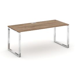 Style Project Direct Lux Стол письменный M-SN-6O.SR-015.M Дуб Табак/Нержавеющая Сталь/Хром 1780*700*750 - Фото предпросмотра