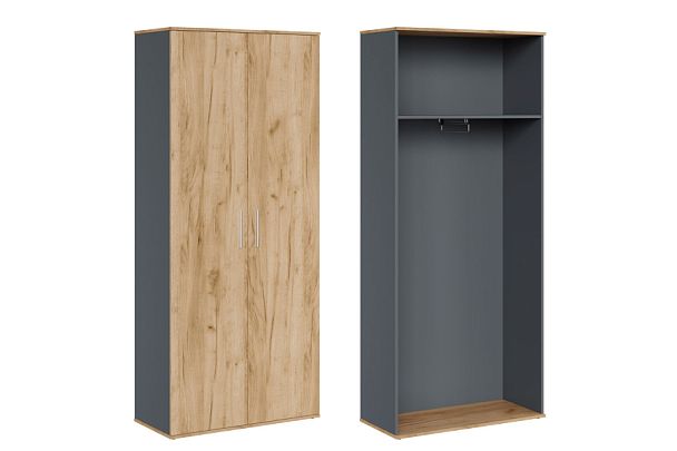 Гардероб Zion Light 90x42x207 дуб крафт золотой - Вид 1