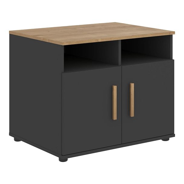 Тумба (для оргтехники) FPS 806 Черный Графит/Дуб Гамильтон 802х600х660 FORTA - Вид 1