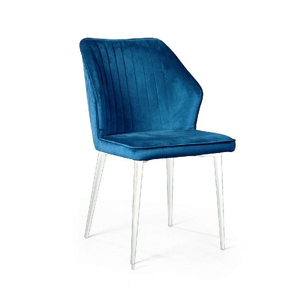 Стул Berg, бархат  синий 29 / белый конус - Вид 1