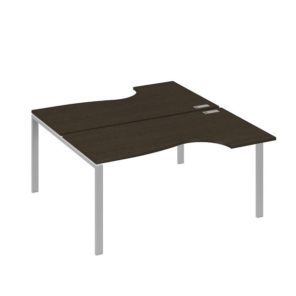 Станция на каркасе UNO (2х160) столы Классика A4 А4 Б1 185 БП венге / металлокаркас серый - Вид 1