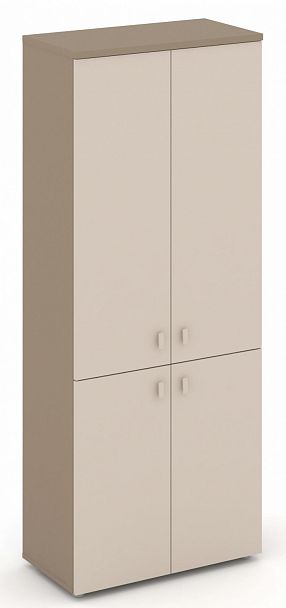Шкаф высокий широкий (2 низких фасада ЛДСП + 2 средних фасада ЛДСП) "ESTETICA" ES.ST-1.3 Капучино - Вид 1