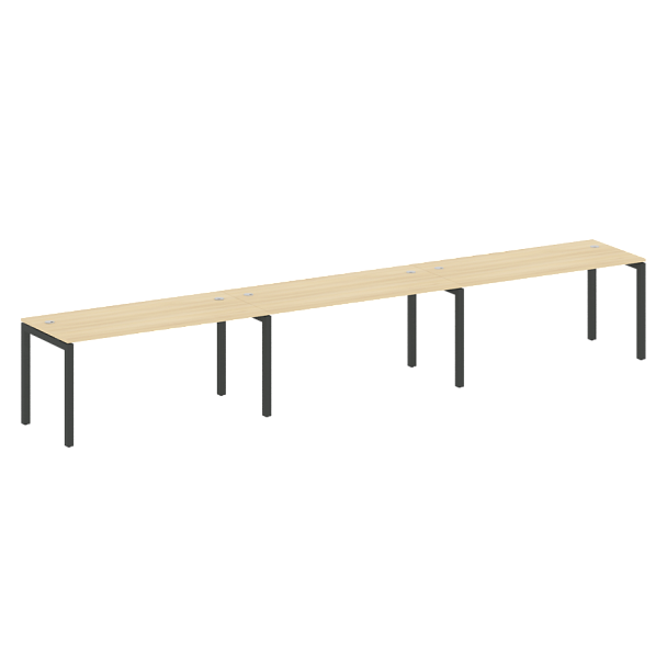 Metal System Quattro Р. ст. на 3 раб. места на П-образном м/к 50БП.СМ-3.4 Акация/Антрацит металл 4800*720*750 - Вид 1