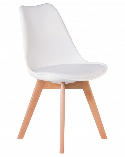 Стул обеденный DOBRIN JERRY SOFT (ножки светлый бук, цвет сиденья белый (W-02)) - Вид 2