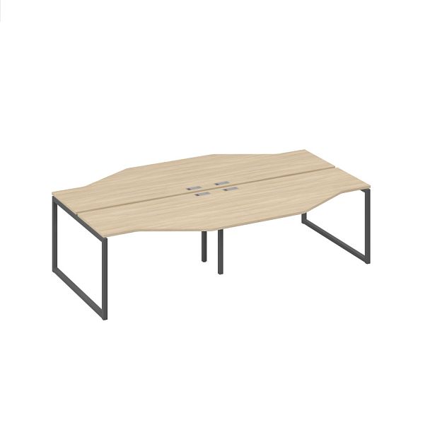 Рабочая станция столы (4х140) Техно каркас QUATTRO A4 А4 Б4 187-2 БП дуб скандинавский / металлокаркас антрацит - Вид 1