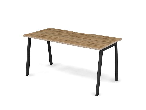 MATRIX 121S102-A Стол прямой, пров-ик вырезной (A-опоры) 1580х780х775 Дуб Крафт Золотой/Темно-серый - Вид 1