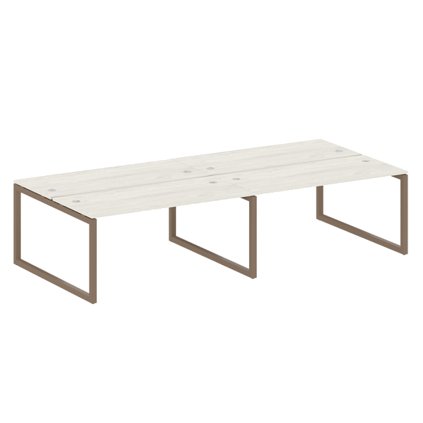 Metal System Quattro Р. ст. на 4 раб. места на О-образном м/к 50БО.СМ-4.4 Дуб наварра/Мокко металл 3200*1475*750 - Вид 1