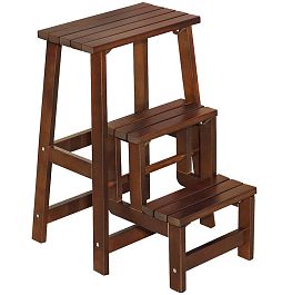 Табурет-стремянка Массив Орех (Лак) - Фото предпросмотра