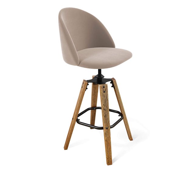 Стул барный Sheffilton SHT-ST35/S93 латте/браш.коричневый/черный муар - Вид 1