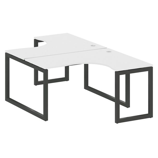 Metal System Quattro Р. ст. криволинейная на О-образном м/к 50БО.РАС-СА-2.3 Белый/Антрацит металл 1400*2435*750 - Вид 1