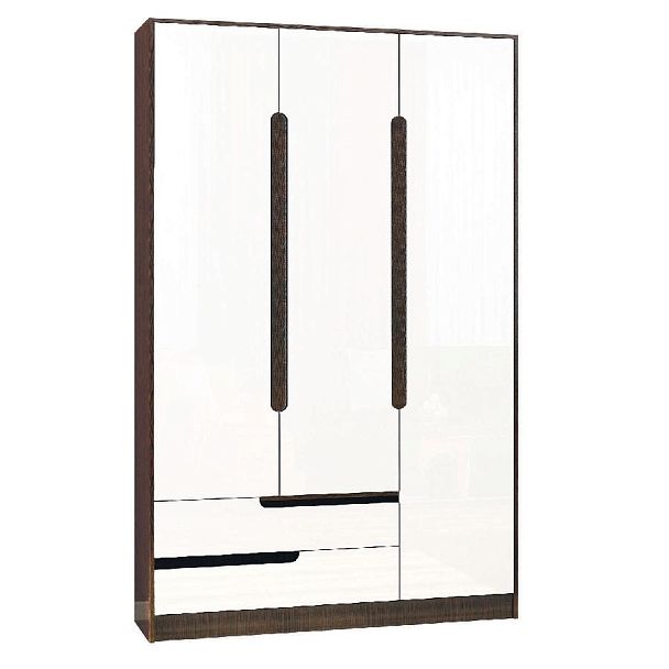 Шкаф 3-ств. Гавана (1236*2200*510) венге/акрил белый (выбирать белый глянец) - Вид 1
