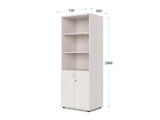 UNITY РШК-02Г ДУБ МОЛОЧНЫЙ Комбинированный шкаф Прямой 730х550х1966 - Вид 1