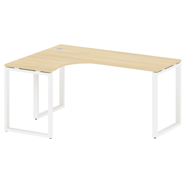 Metal System Стол криволинейный левый на О-образном м/к БО.СА-4 (L) Акация/Белый металл 1600*1200*750 - Вид 1
