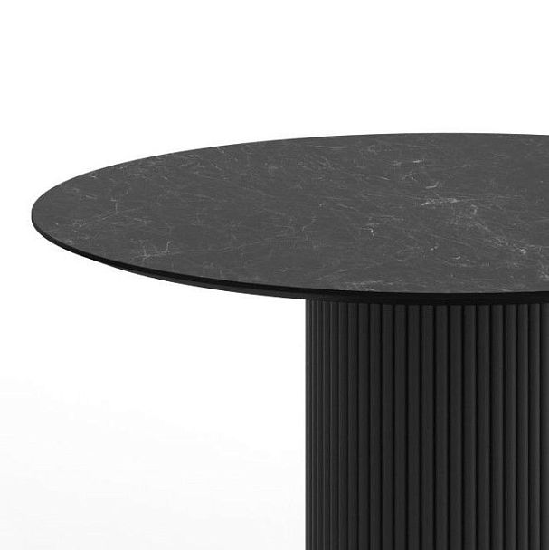 Стол круглый Nolan 100, керамика матовая, черная - Вид 5
