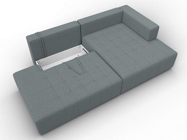Диван угловой Лига-103 НПБ угол правый Рогожка серый - Вид 7
