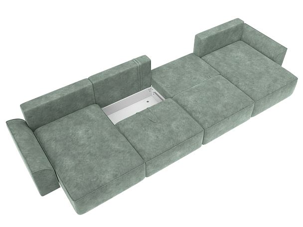 Диван п-образный Лига-048 НПБ лонг Велюр зеленый - Вид 8