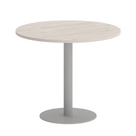 Home Office Стол круглый VR.SP-5-90.1 Денвер светлый/Серый металл 900*900*753 - Фото предпросмотра
