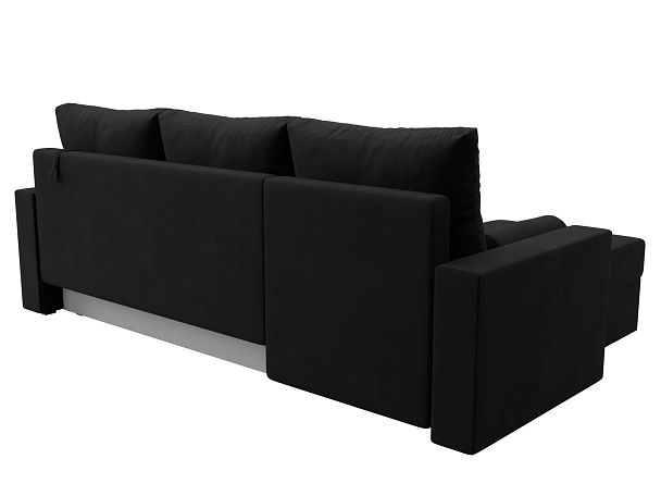 Диван угловой Верона Лайт угол левый (полностью вмикровельвет черный) - Вид 6