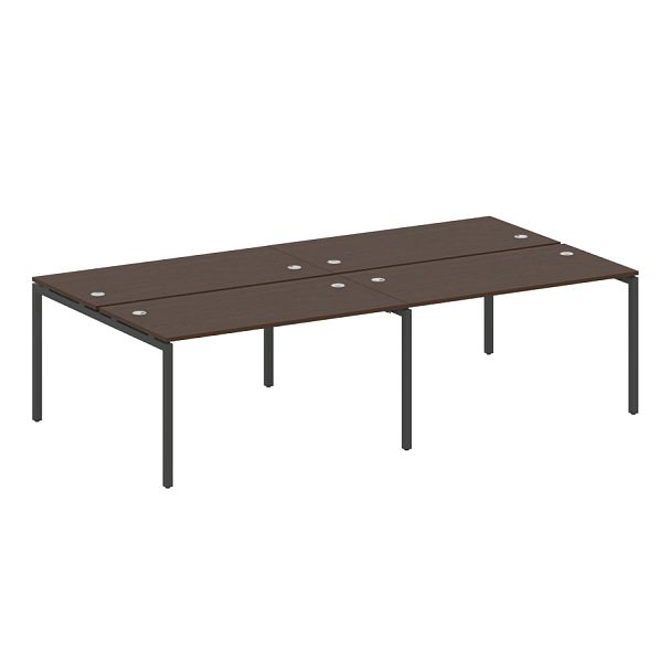 Metal System Quattro Р. ст. на 4 раб. места на П-образном м/к 40БП.СМ-4.3 Венге/Антрацит металл 2800*1475*750 - Вид 1