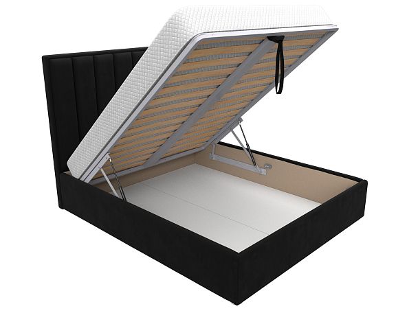 Интерьерная кровать Афродита 160 (полностью микровельвет черный) - Вид 6