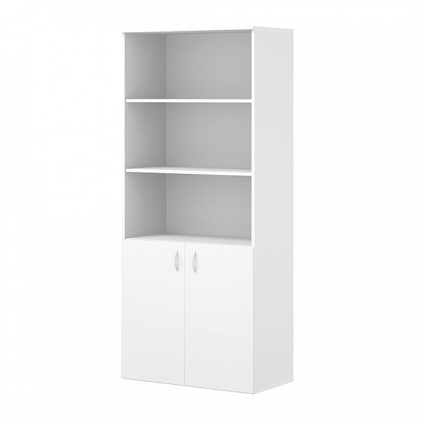 Шкаф канцелярский тип 1 "Офисные шкафы для документов"  ПК-АРМ-ШКЦ182Х80Д2/35-В1-1068 белый шагрень - Вид 1