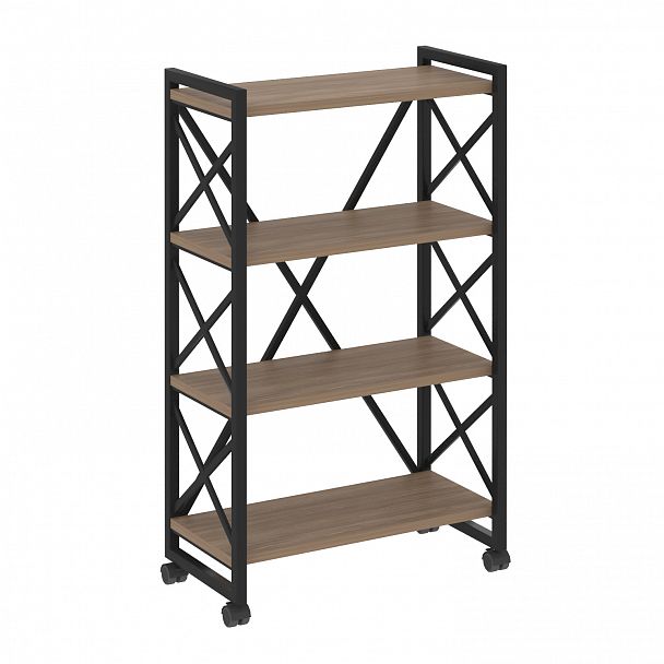 Стеллаж на колесах "Loft" VR.L-MST.K-4.8 дуб аризона/черный - Вид 1