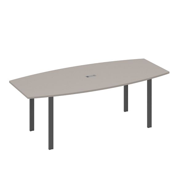 Стол 220 для переговоров фигурный на металлокаркасе UNO A4 А4 Б1 114 БП мокко премиум / металлокаркас антрацит - Вид 1