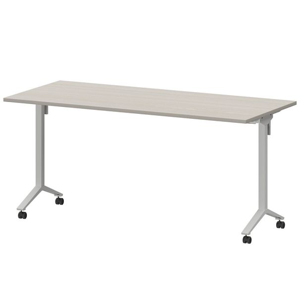 Стол мобильный складной МБ22-160.70 Ясень шимо/Белый 1600x700x750 Моби - Вид 1
