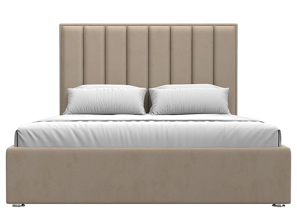 Интерьерная кровать Афродита 160 (полностью велюр бежевый) - Вид 2