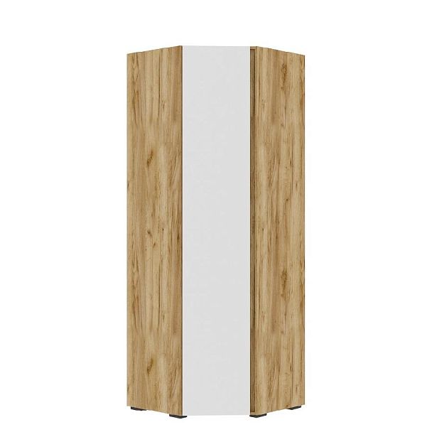 Хелен ШК 04 Шкаф угловой (0,748х2,100х0,748) белый/дуб крафт золото - Вид 1