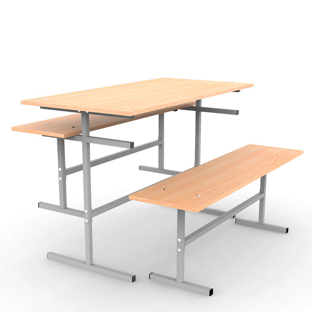 Скамья на 3 места "ССТ 1500", 1500х300х420 мм, каркас металл, сиденье ЛДСП бук - Вид 7