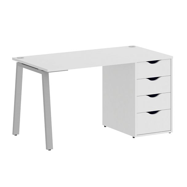 Home Office Стол письменный VR.SP-3-138.4.A Белый/Серый металл 1380*720*750 - Вид 1