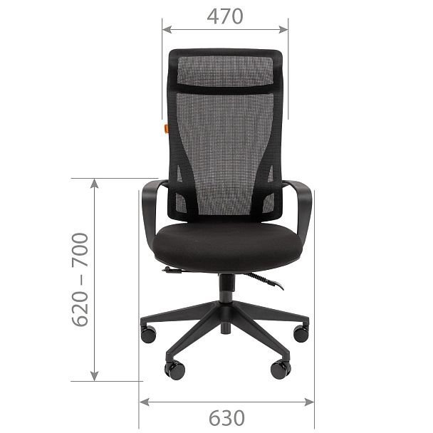 Офисное кресло CHAIRMAN CH577, ткань/сетка, черный - Вид 6