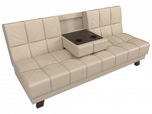 Прямой диван Винсент (полностью экокожа бежевая) - Вид 6