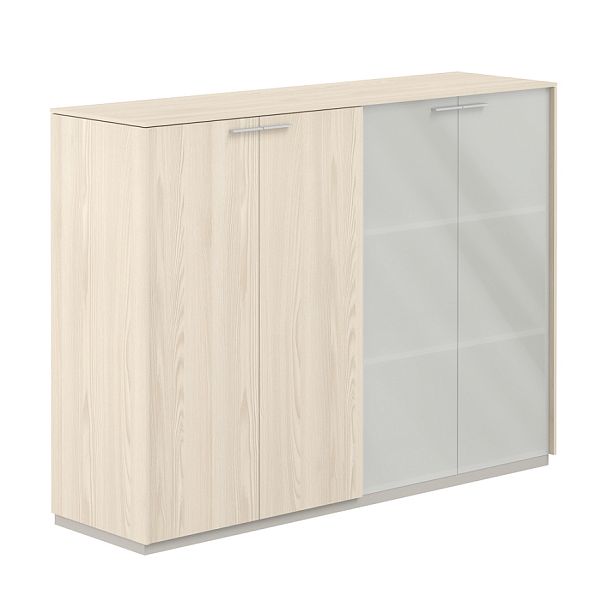 Шкаф средний + Шкаф средний со стеклом мат.,  Atlas, GLM, обвязка YN, фасады YN - Вид 1