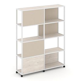 Shelf Mobile Стеллаж 5 уровней 2 секции VR.LT-STK-515.12 Денвер Светлый/Металл Белый/W-04 2370*400*2000 - Фото предпросмотра