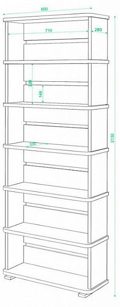 Стеллаж Домино СБ-25/6 Нельсон - Вид 2
