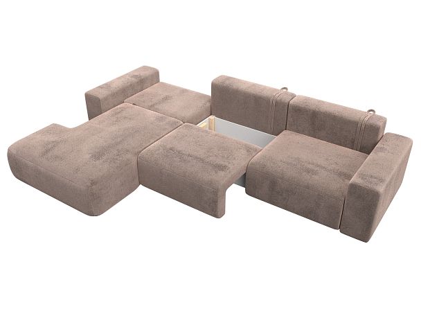 Диван угловой Лига-036 НПБ Классик Лонг левый угол Велюр бежевый - Вид 8
