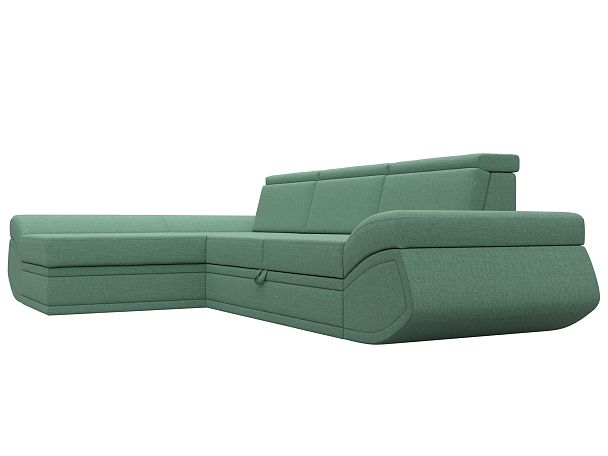 Диван угловой Лига-032 левый угол Рогожка зеленый - Вид 3