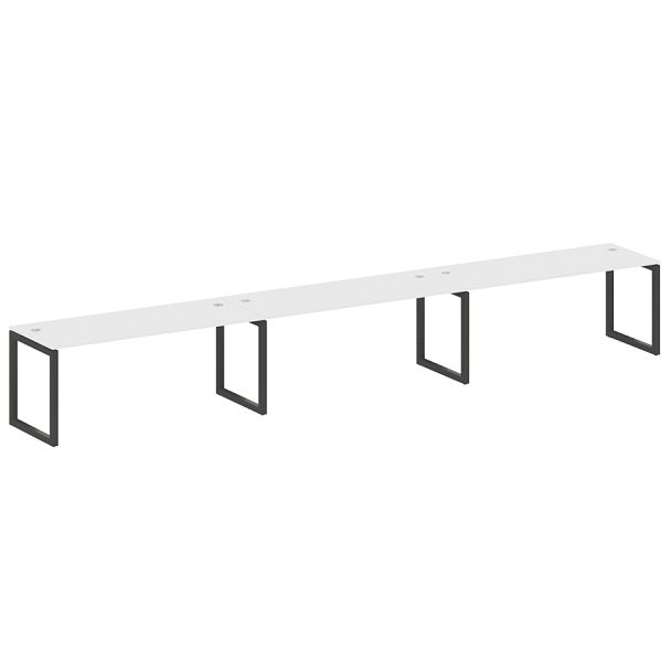 Metal System Quattro Р. ст. на 3 раб. места на О-образном м/к 50БО.СМ-3.5 Белый/Антрацит металл 5400*720*750 - Вид 1