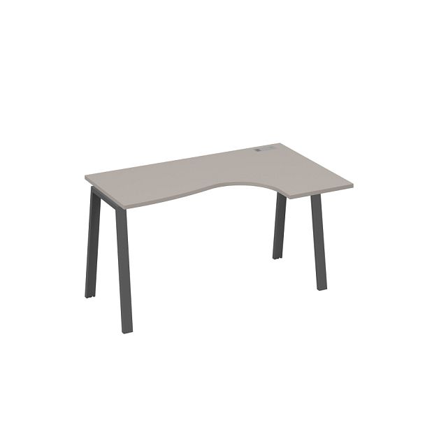 Стол эргономичный правый "Классика" на металлокаркасе TRE A4 А4 Б3 034 БП мокко премиум / металлокаркас антрацит - Вид 1