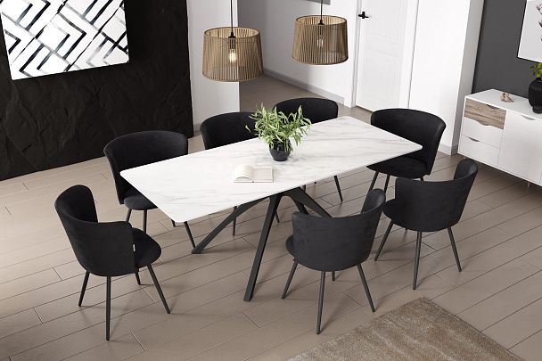 Стол раскладной Sheffilton SHT-T76 белый мрамор/черный - Вид 10