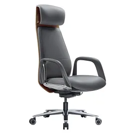 Кресло HAWASAN (ХАВАСАН) PREMIUM EX-820, синхромеханизм, слайдер, экокожа, графит/коричневое, 533238 - Фото предпросмотра