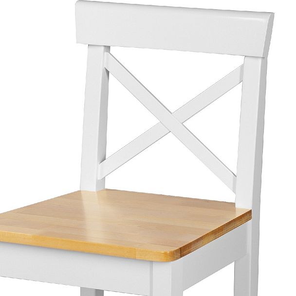Комплект деревянных полубарных стульев с жестким сиденьем Бергольф Белый/Натуральный, 4 шт. - Вид 6