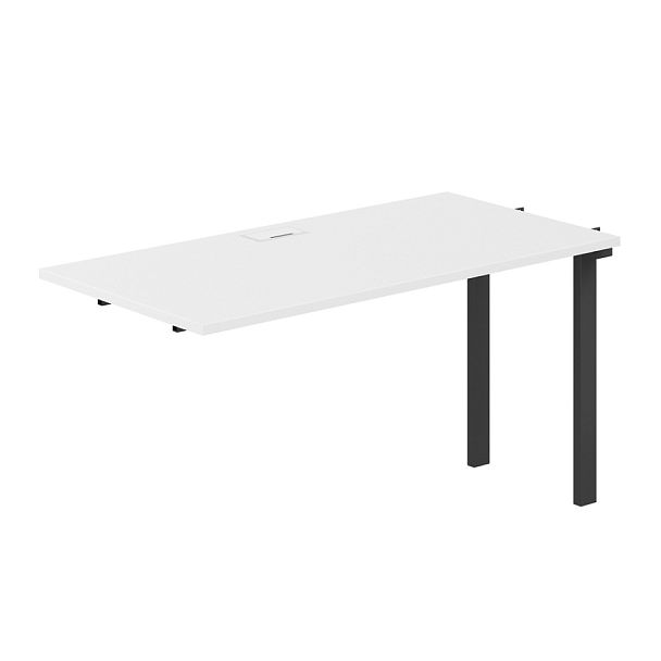 Секция  раб. станции Sigma s-b-s 3200х700х750 / профиль: 60х30 антрацит; столешница:  белый - Вид 1