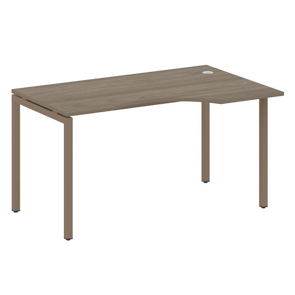 Metal System Quattro Стол криволинейный правый на П-образном м/к 40БП.СА-2 (R) Вяз/Мокко металл 1400*900*750 - Вид 1