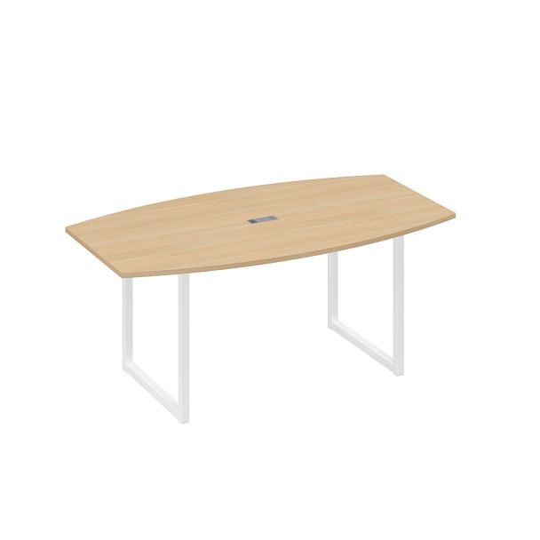 Стол для переговоров 180 на каркасе QUATTRO A4 А4 Б4 112 БП натуральный дуб / металлокаркас белый - Вид 1